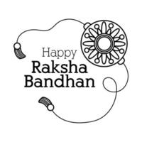 happy raksha bandhan flower wristband accessory line style vector