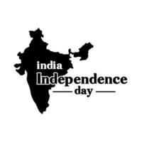 celebración del día de la independencia de india con estilo de silueta de mapa vector