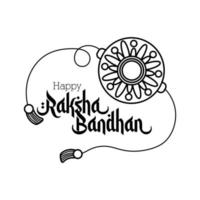 happy raksha bandhan flower wristband accessory line style vector