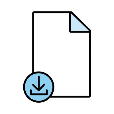 paper document with arrow download line and fill style icon