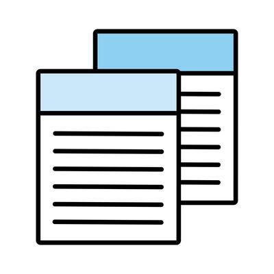 papers documents with text line and fill style icon