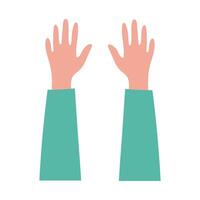 happy friendship day celebration with hands up pastel flat style vector