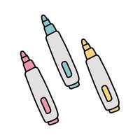 markers school supplies free form style icons vector