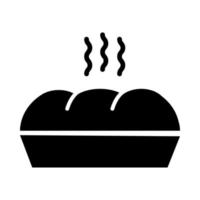 delicious hot bread silhouette style icon vector