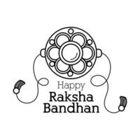 happy raksha bandhan flower wristband accessory line style vector