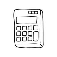 calculadora matemática dispositivo icono de estilo de línea vector