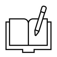 notebook with pen supply line style icon vector