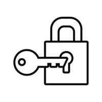 padlock with key line style vector