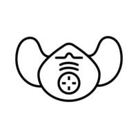 medical mask with filters respiratory accessory line style icon vector