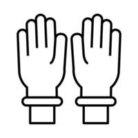 hands with rubber gloves line style vector