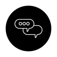speech bubbles message block and line style icon vector