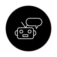 robot with speech bubble line style vector