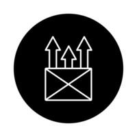 envelope mail send with arrows up line style vector