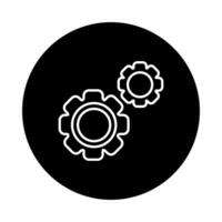 gears settings block and line style icon vector