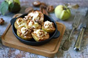 Quince baked with cottage cheese photo