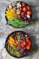 Baked vegetables in a pan photo