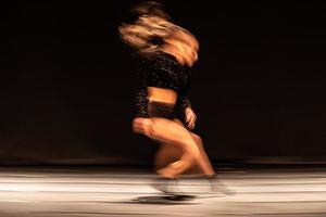 The abstract movement of the dance photo