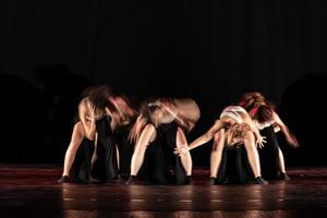 The abstract movement of the dance photo