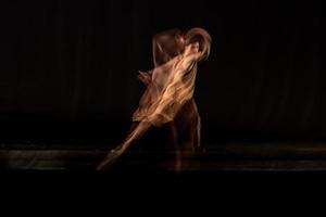 The abstract movement of the dance photo