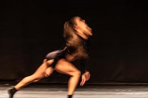 The abstract movement of the dance photo