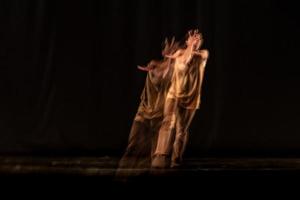 The abstract movement of the dance photo
