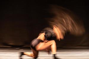 The abstract movement of the dance photo