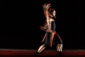 The abstract movement of the dance photo