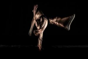 The abstract movement of the dance photo