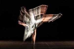 The abstract movement of the dance photo