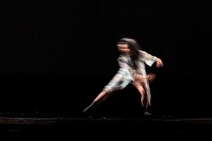 The abstract movement of the dance photo