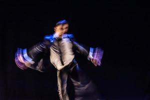 The abstract movement of the dance photo