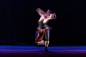 The abstract movement of the dance photo