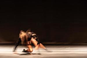 The abstract movement of the dance photo