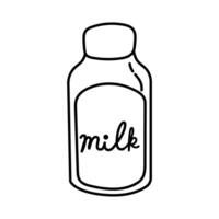 icono de estilo de línea de leche en tarro vector