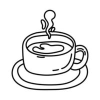 icono de estilo de línea de bebida de taza de café vector