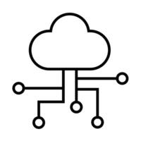 icono de estilo de línea de computación en la nube vector