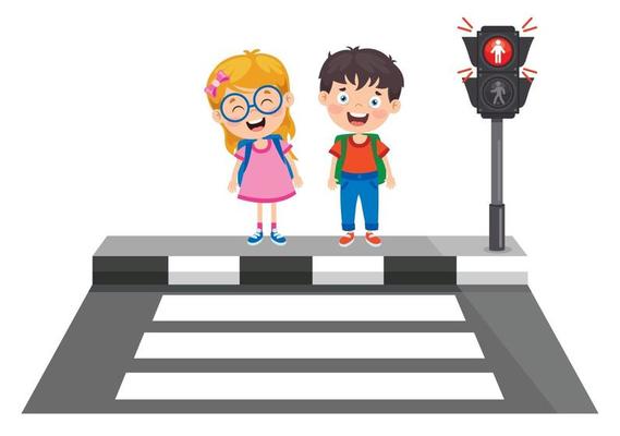 Traffic Concept With Cartoon Characters