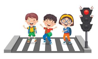 Traffic Concept With Cartoon Characters vector