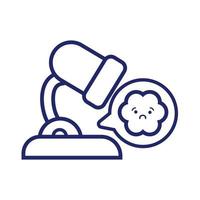 microscope laboratory kawaii line style vector
