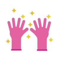 rubber gloves flat style icon vector