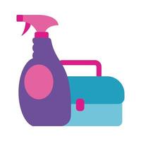 disinfectant spray bottle and box flat style vector