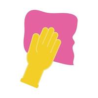 hand with absorbent towel flat style icon vector