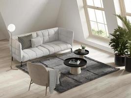 3d interior modern of living room photo