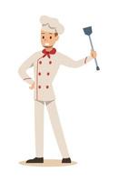 chef cooking in restaurant character design vector