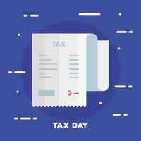 tax day poster with voucher paper vector