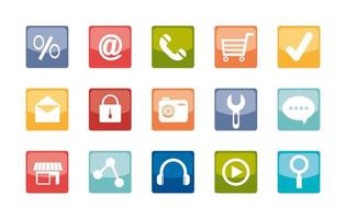 bundle of social media marketing icons vector