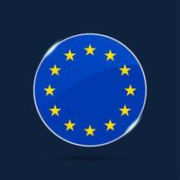 european union national flag Circle button Icon vector