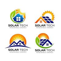 Sun solar energy logo design template vector