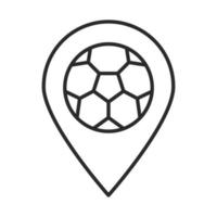soccer game pointer location with ball league recreational sports tournament line style icon vector