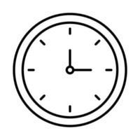 round clock time line and fill style icon vector